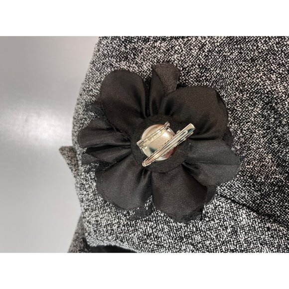 Appleseeds Vintage Womens Tweed Blazer Jacket Size 16 Black & Gray With Floral A - Picture 10 of 11